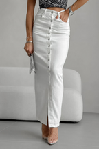 Casual Daily Solid Color Pocket Buckle Regular High Waist Straight Solid Color Bottoms