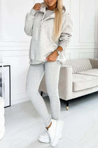Casual Buttons Texture Hooded Long Sleeve Three Pieces(10 Colors)