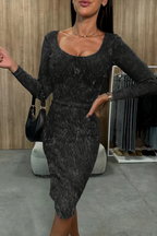 Casual Solid Color Distressed V Neck Wrapped Skirt Dresses
