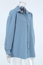 Casual Daily Buttons Turndown Collar Blouses