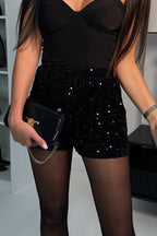 Casual Solid Color Sequins Straight Straight Solid Color Bottoms