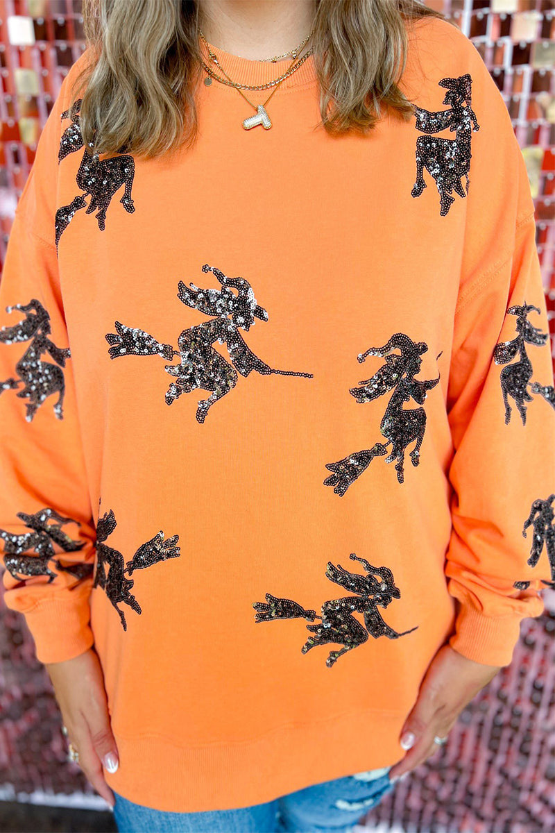 Casual Figure Embroidered Sequins O Neck Tops