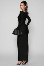 Marcen Studded Flared Sleeve Maxi Dress