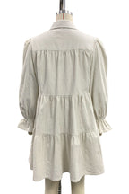 Elegant Buckle Bow Decor Contrast Turndown Collar A Line Dresses
