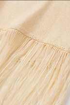 Elegant Fringed Trim O Neck Sleeveless Two Pieces