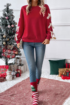 Casual Daily Bow Decor O Neck Sweats