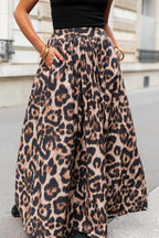 Casual Leopard Pocket Loose High Waist Type A Full Print Bottoms