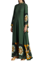 Milagros Exclusive Magnifico Printed Maxi Dress Green Boutique Collection