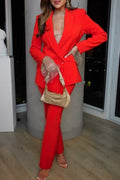 Casual Solid Color Buttons Patchwork Turn-back Collar Long Sleeve Two Pieces(No interior design)