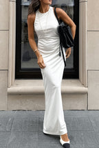 Casual Daily Solid Color O Neck Sleeveless Dresses