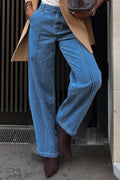 Casual Solid Color Basic High Waist Regular Denim Jeans