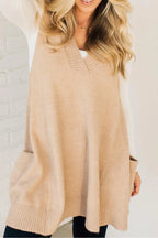 Casual Daily Solid Color Pocket V Neck Tops