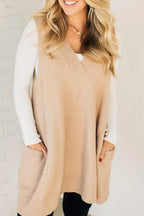 Casual Daily Solid Color Pocket V Neck Tops