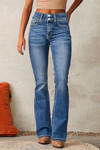 Casual Solid Color Distressed High Waist Skinny Denim Jeans