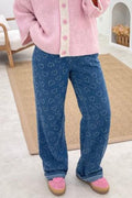 Casual Heart Shaped Distressed Patchwork High Waist Loose Denim Jeans