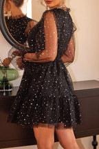 Prom Elegant Solid Color Sequins Mesh O Neck Evening Dresses