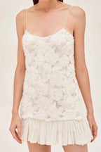 Elegant Solid Color Flower Shape U Neck Sling Dresses