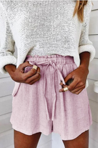 Casual Solid Color Distressed Lace Up Loose Straight Solid Color Bottoms