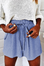Casual Solid Color Distressed Lace Up Loose Straight Solid Color Bottoms