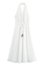 Sexy Draw String Backless Halter Sleeveless Dresses