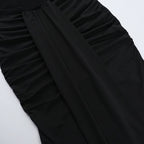 Off shoulder mesh patchwork ruched maxi dress  | Festival Outfits Women