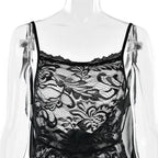 U neck flower applique lace backless cami maxi dress  | Festival Outfits Women