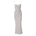 Sweetheart neck lace slit cami maxi dress  | Festival Outfits Women