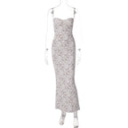 Sweetheart neck lace slit cami maxi dress  | Festival Outfits Women