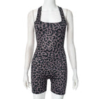 Square neck leopard print tank short pant set  | Festival Outfits Women