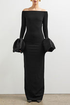Sexy Solid Color Backless Off Shoulder Long Dresses