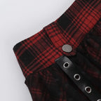 Plaid mesh irregular zip-up A line mini skirt  | Festival Outfits Women