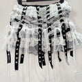 Lace tassels skull applique mini skirt  | Festival Outfits Women