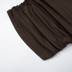 One shoulder irregular ruched beaded solid top  | Festival Outfits Women