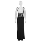Lace square neck self tie solid cami maxi dress  | Festival Outfits Women