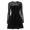 Long sleeve mesh patchwork button mini dress  | Festival Outfits Women