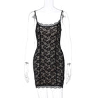 U neck lace cami mini dress  | Festival Outfits Women