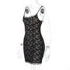 U neck lace cami mini dress  | Festival Outfits Women