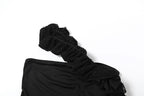 One shoulder irregular ruched ruffle top  | Festival Outfits Women