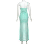 Flower applique contrast lace hem cami maxi dress  | Festival Outfits Women