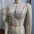 Metal chain pendant beaded halter top  | Festival Outfits Women