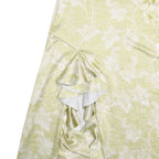Slit ruffle flower print halter ruched mini dress  | Festival Outfits Women
