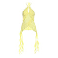 Halter ruffle mesh backless top  | Festival Outfits Women