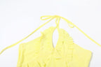 Halter ruffle mesh backless top  | Festival Outfits Women