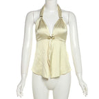Halter shell applique backless top  | Festival Outfits Women