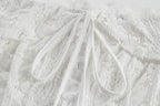 Long flared sleeve off shoulder lace self tie maxi dress  | Festival Outfits Women