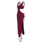 V neck hollow out o ring slit cut out maxi dress  | Festival Outfits Women