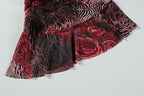 Long sleeve contrast mesh ruffle mini dress  | Festival Outfits Women