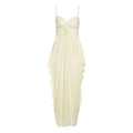 Ruched v neck hollow out cami cut out maxi dress  | Festival Outfits Women
