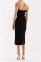 Bandage Rhinestone Strapless Luxury Party Dress