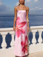 Printed Tube Maxi Dress